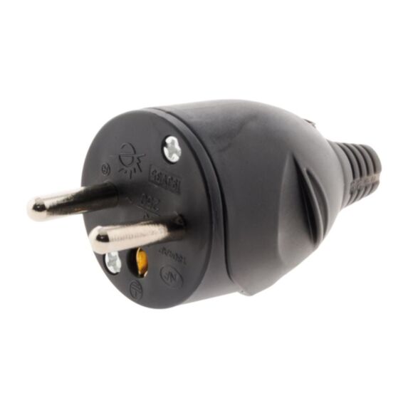 Fiche 1 prise mâle 16a 2P+T noir - ZENITECH