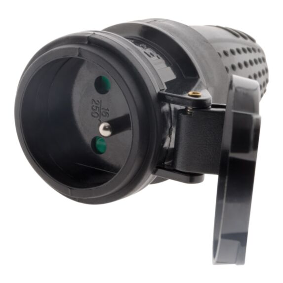 Fiche 1 prise femelle 16a 2P+T caoutchouc