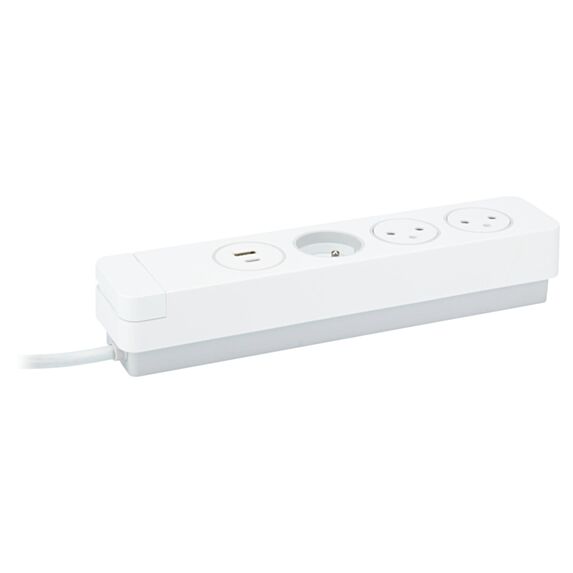 Multiprise Mantéa 3 prises Parafoudre + USB type A+C - OTIO