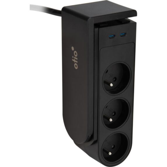 Bloc Gekko XL clipsable 5 prises 2 USB-C 1,5m noir - OTIO