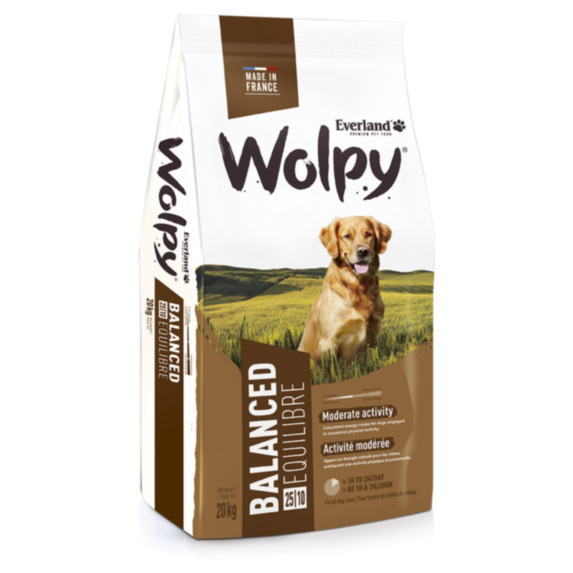 Croquettes chien équilibre 20kg 25/10 - WOLPY