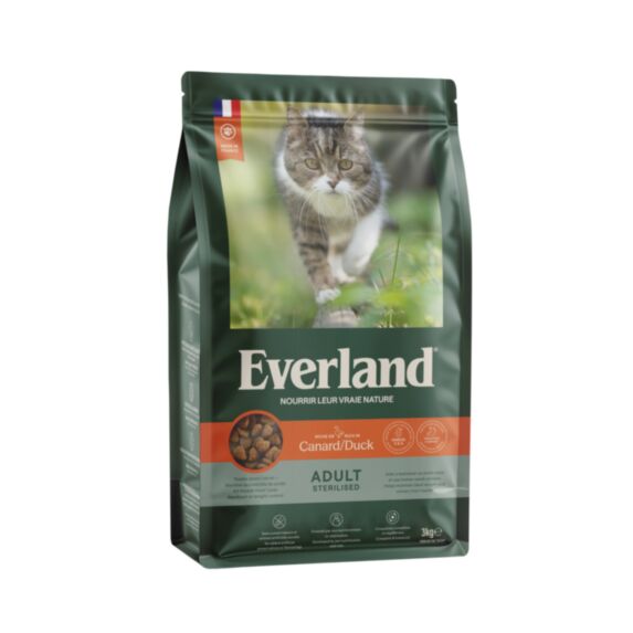 Croquettes pour chat adulte stérilisé saveur canard - EVERLAND