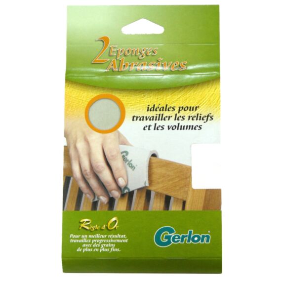 éponge abrasive 1 face grains panachés x2