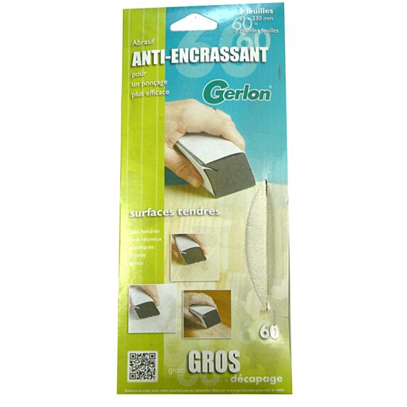 feuille anti-encrassant grain gros 93x230mm x9