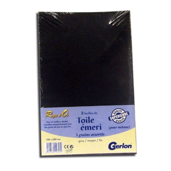 feuille panachée toile émeri 180x280mm x3