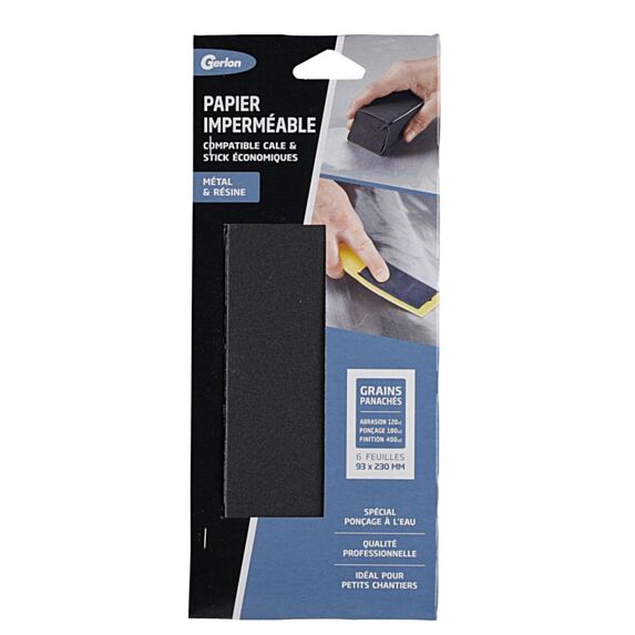 Pochette 6 feuilles impermeabl 93x230 panachés GERLON