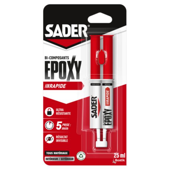 Colle Bi-composant Epoxy Rapide seringue 25ml - SADER