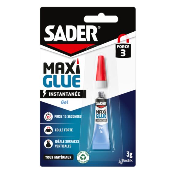 Colle cyanoacrylate Maxiglue Gel 3g - SADER