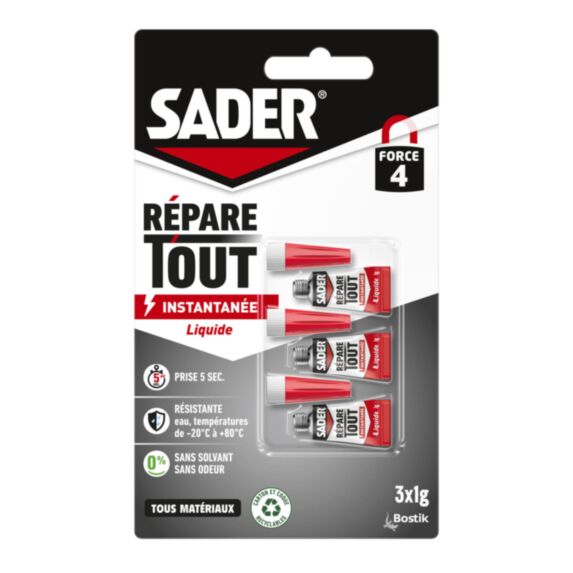 Colle Forte Répare Tout Instantanée Liquide 3x1g - SADER