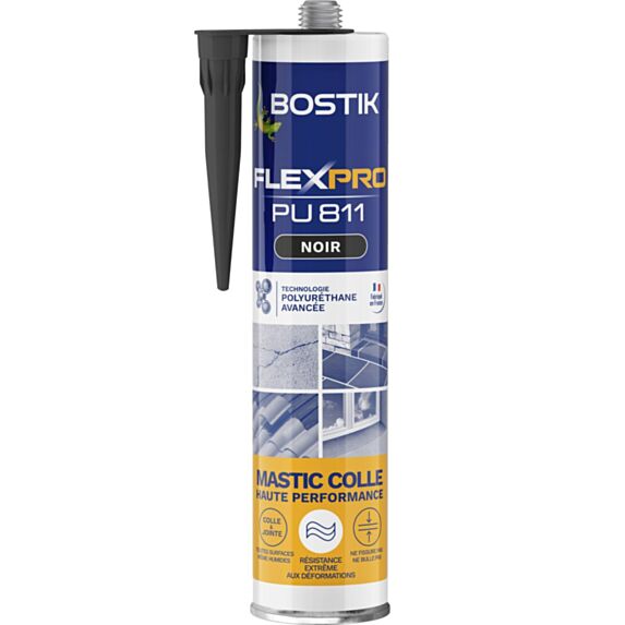 Mastic colle Flexpro PU811 Noir 300ml - BOSTIK