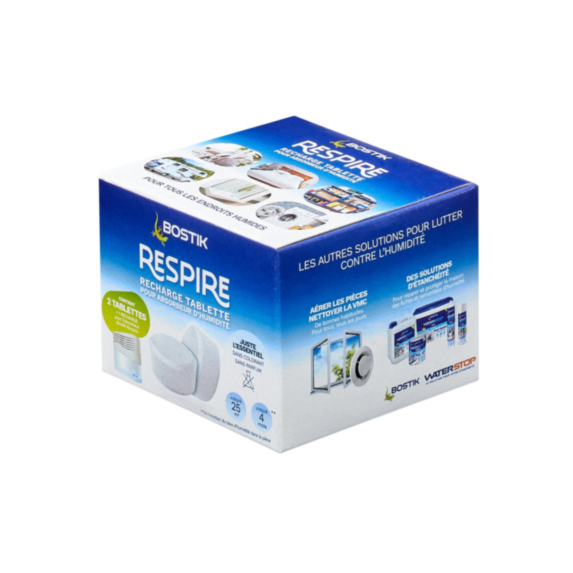 2 Recharges pour Absorbeur d'humidité Respire 250gr - BOSTIK