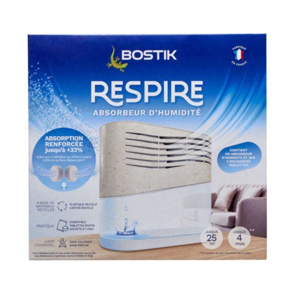 Absorbeur d’humidité Respire + 2 recharges 250gr - BOSTIK