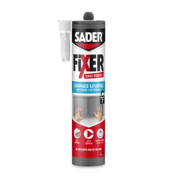 Colle de Fixation Fixer Sans Percer Charges Lourdes Blanc 460gr - SADER