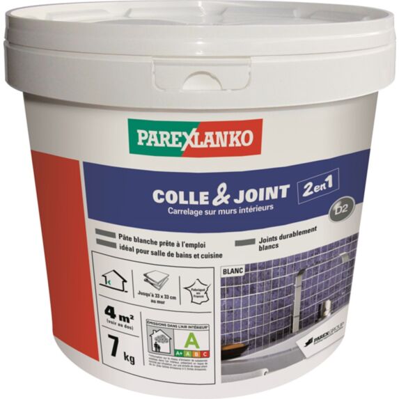Colle & joint carrelage en pâte blanc 7 kg - PAREXLANKO