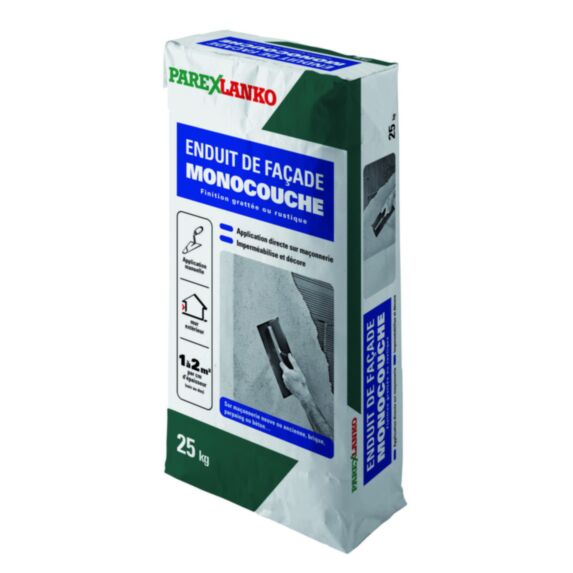 Enduit de façade monocouche blanc cassé 25kg - PAREXLANKO