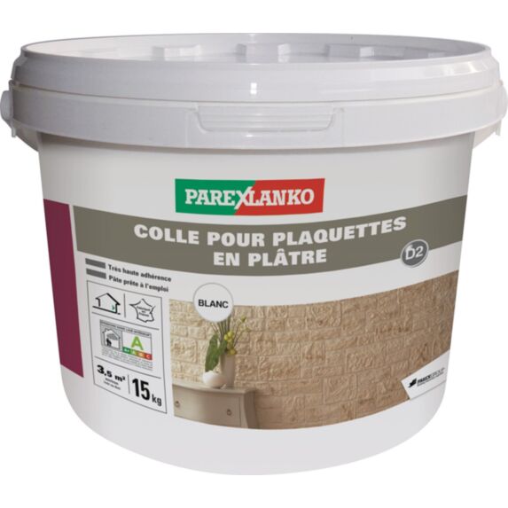 Colle plaquettes de parement en plâtre blanc 15kg - PAREXLANKO