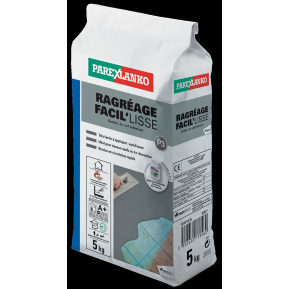Ragréage intérieur Facil'lisse P3 5 kg autolissant gris - PAREXLANKO