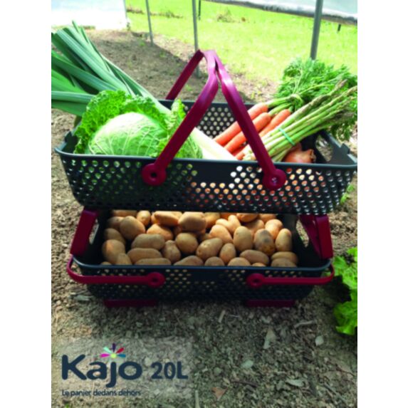 Panier Kajo 20L Gris / Cerise - POUSS VERT