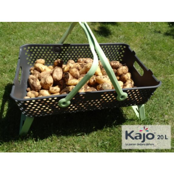 Panier Kajo 20L Gris / Tilleul - POUSS VERT