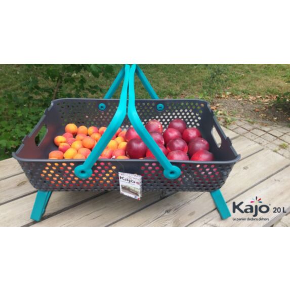 Panier Kajo 20L Gris / Turquoise - POUSS VERT