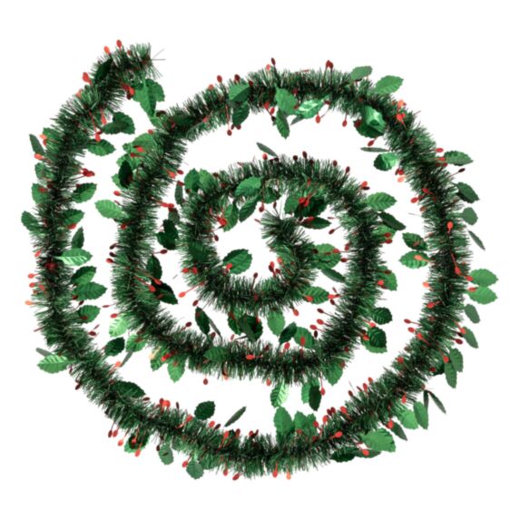 Guirlande de Noël Houx brillant vert/rouge 2,7m- ATMOSPHERA