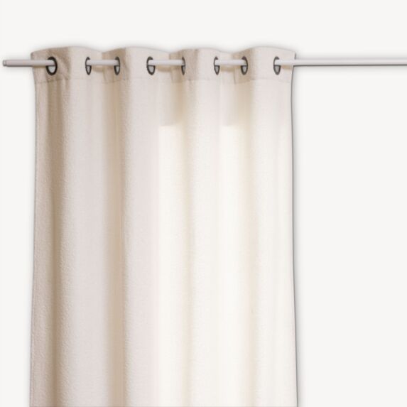 Rideau fourrure bouclette Jaiko 140x260 blanc - ATMOSPHERA