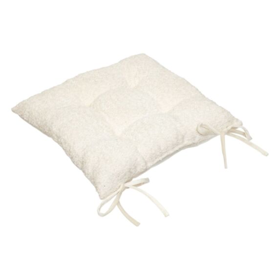 Galette bouclette Soana 38x38cm ivoire - ATMOSPHERA