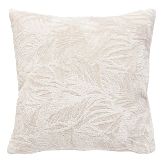 Coussin Brush Ryo lin flanelle 40x40 blanc - ATMOSPHERA