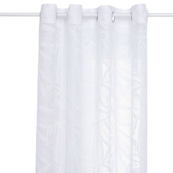 Voilage Lazi feuille 140x240 blanc - ATMOSPHERA