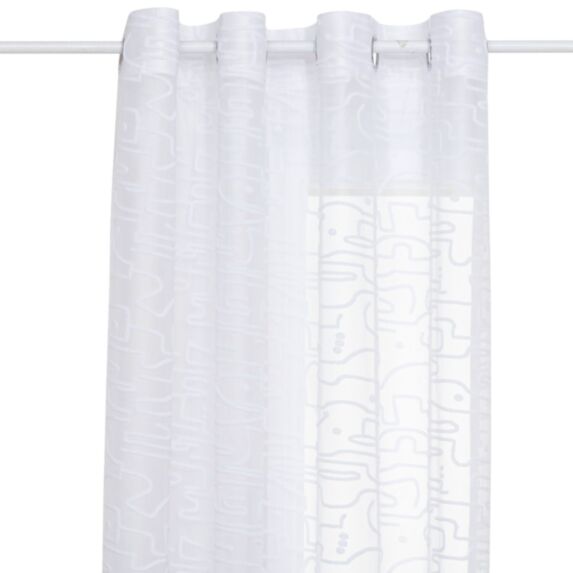 Voilage Lazi 140x240cm blanc motif abstrait - ATMOSPHERA