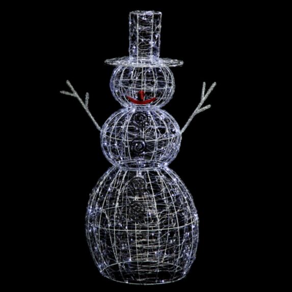 Bonhomme de Neige Extérieur 3D Blanc Froid 200 LED 120cm