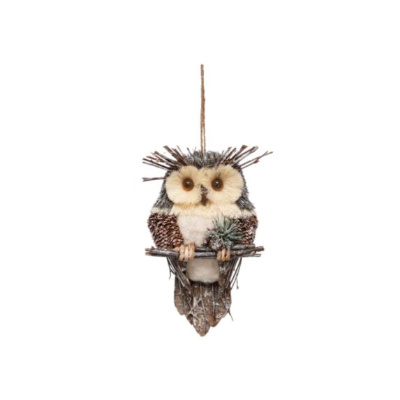 Décoration de Noël à suspendre Hibou Branche H.28cm - FEERIC
