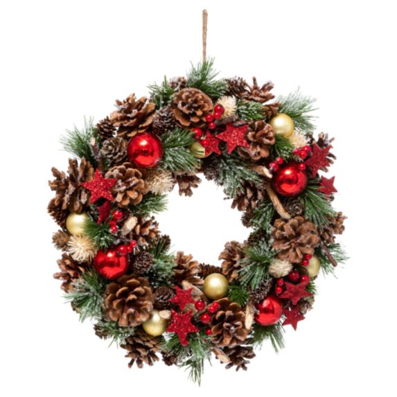 Couronne houx+étoile d35cm