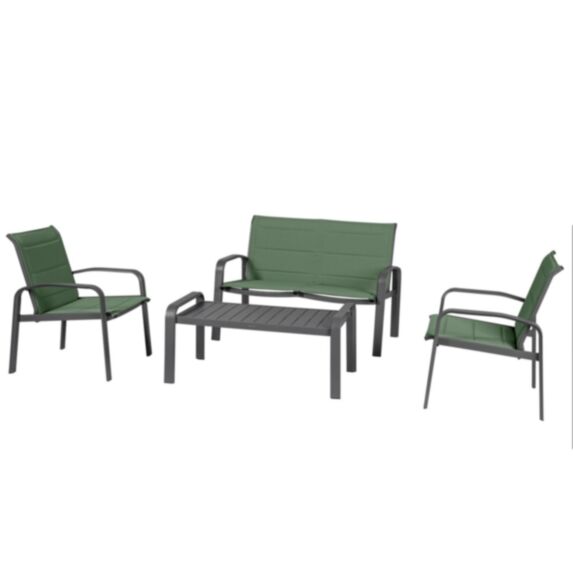 Salon Elyn 4 places vert olive/graphite - HESPERIDE