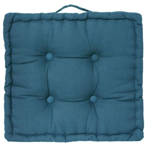 Coussin sol 40x40x8cm bleu canard - ATMOSPHERA