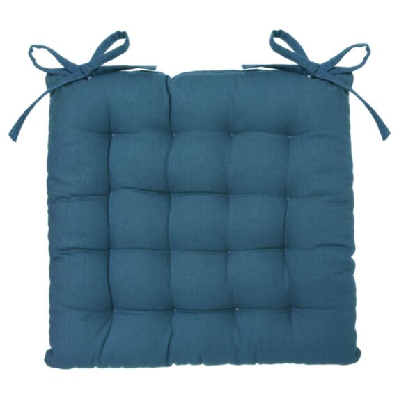 Galette chaise 38x38cm bleu canard - ATMOSPHERA