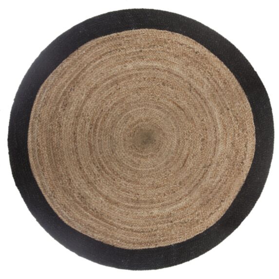 Tapis jute Ø120cm bordure noir - ATMOSPHERA