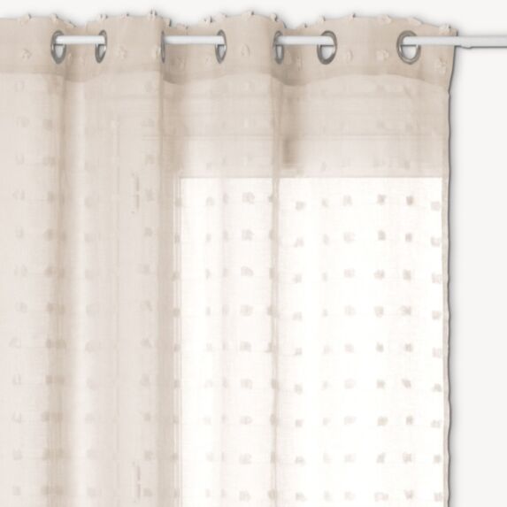 Voilage Lily effet lin 140x240 blanc - ATMOSPHERA