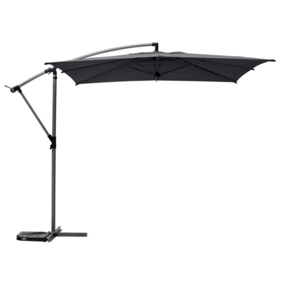 Parasol décentré Manoa 2,5x2,5m gris ardoise - HESPERIDE
