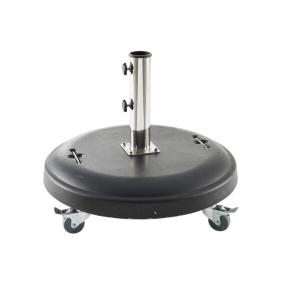 Pied de parasol grès 50kg noir avec roues - HESPERIDE