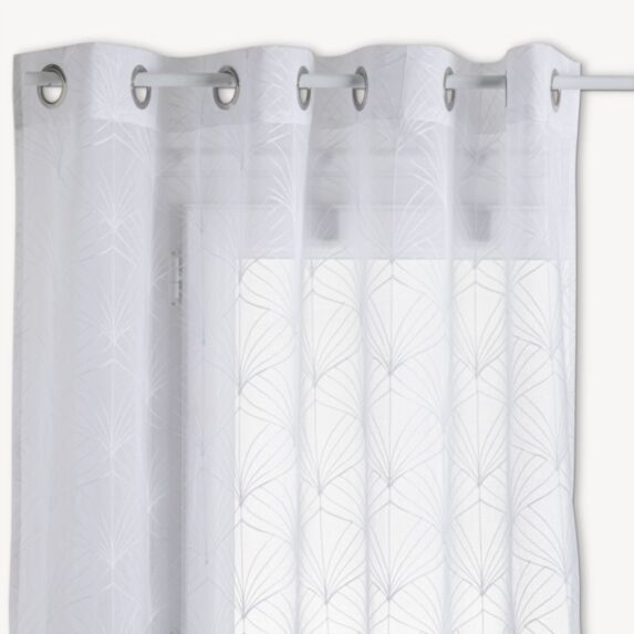 Voilage brodé Mia 140x240 blanc - ATMOSPHERA