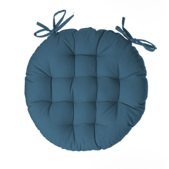 Galette chaise ronde Ø38cm bleu canard - ATMOSPHERA