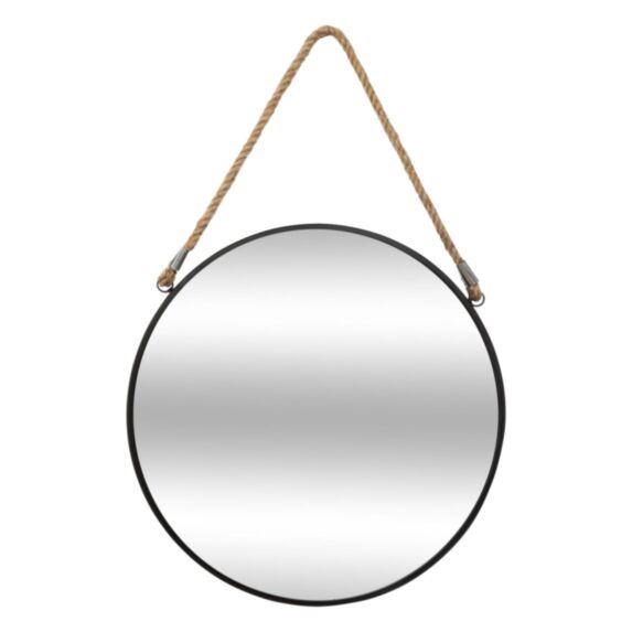 Miroir métal corde Eden noir D38 - ATMOSPHERA