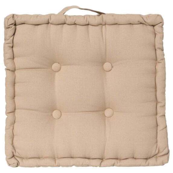 Coussin sol Lin 40x40x8cm beige - ATMOSPHERA