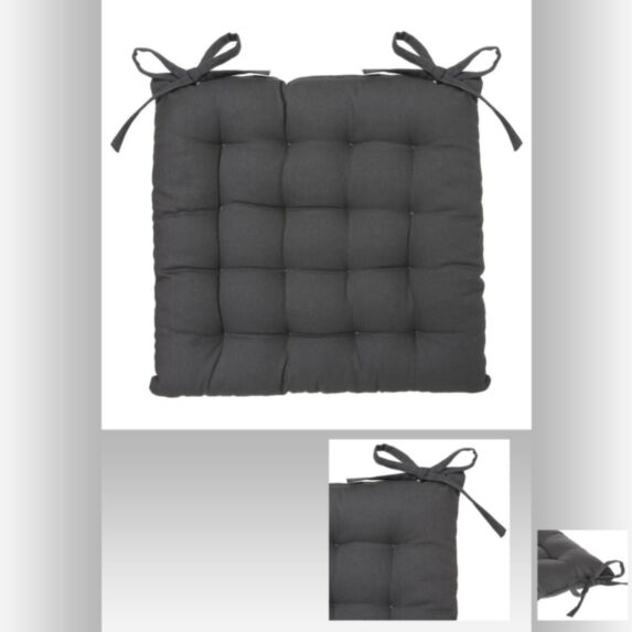 Galette chaise 38x38cm gris foncé - ATMOSPHERA