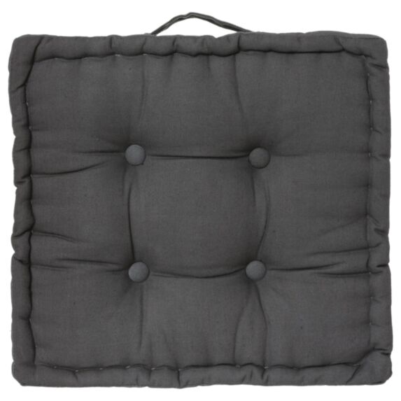Coussin sol coton 40x40x8cm gris foncé - ATMOSPHERA