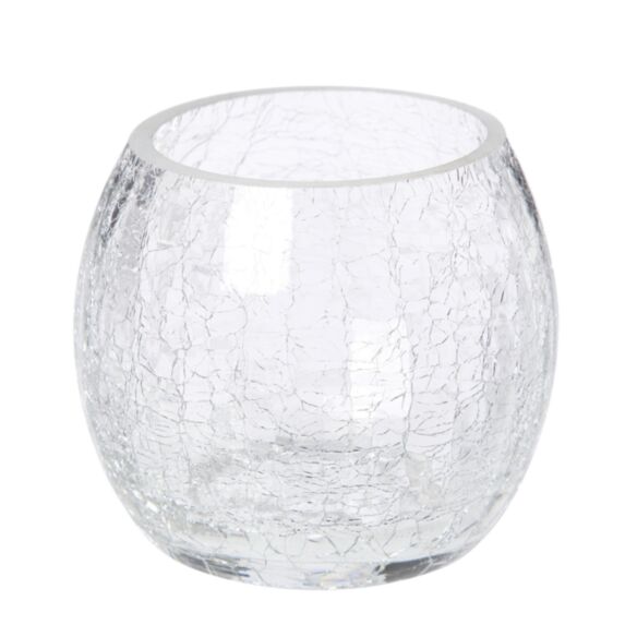 Photophore Alexis en verre craquelé H8cm Ø8cm - ATMOSPHERA, CRÉATEUR D'INTÉRIEUR