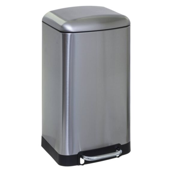Poubelle de cuisine Ariane Argent Acier 30L