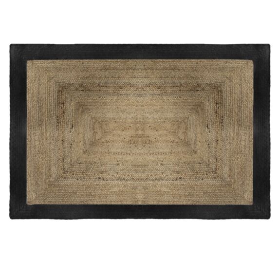 Tapis jute 120x170cm bordure noir - ATMOSPHERA