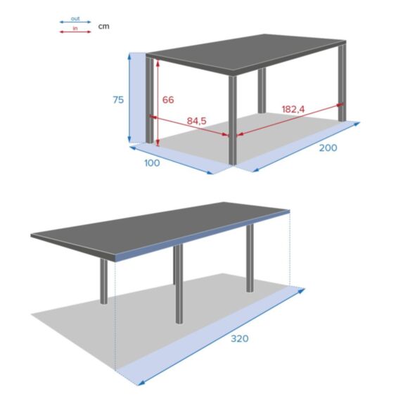 Table extensible Piazza aluminium graphite  12 places - HESPERIDE